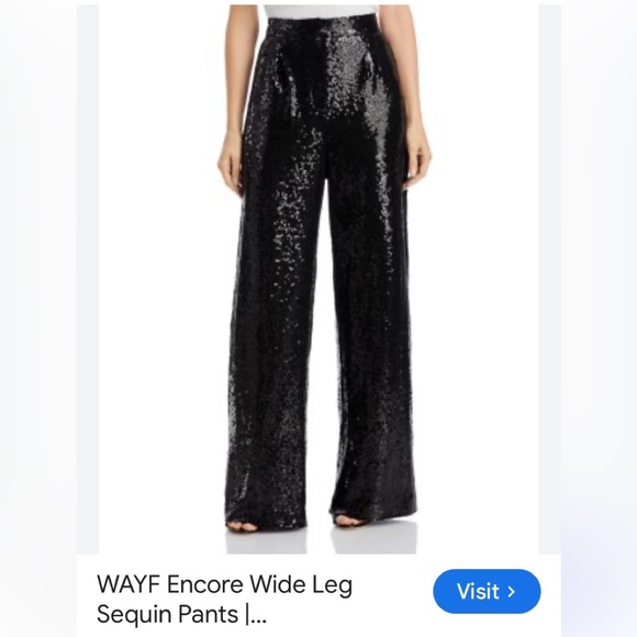 Wayf Shimmering Black Sequin Trousers. New. M - Picture 10 of 11